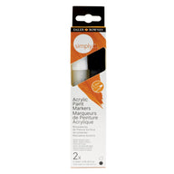 Daler Simply Acrylic Marker Set White & Black 2 Piece