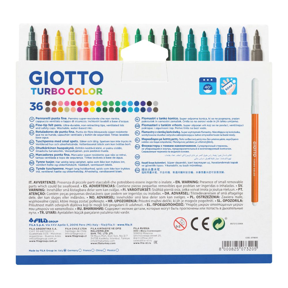 Giotto Turbo Color Felt Tip Pen 36pcs Set
