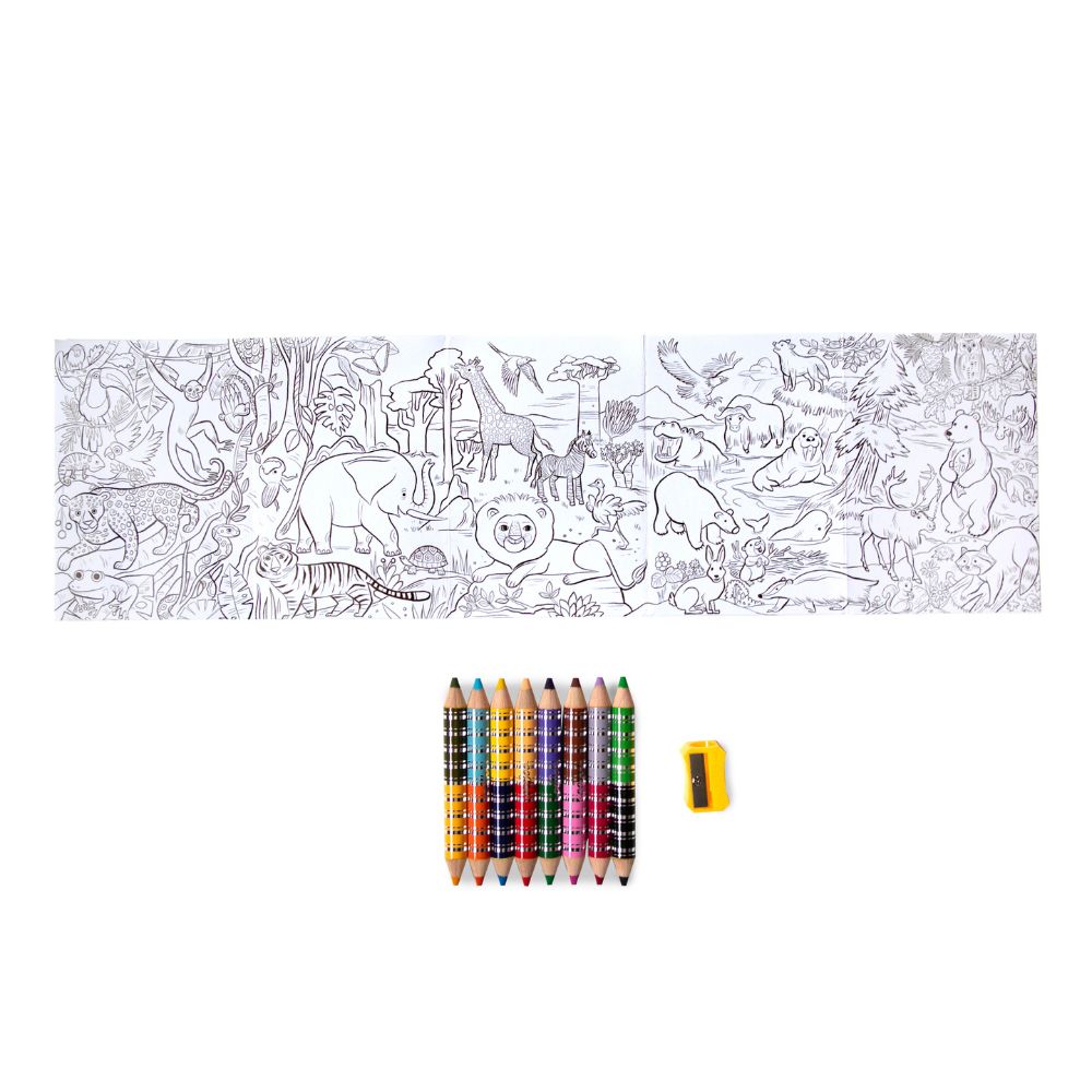 Eeboo Wild Animals Biggie Mini Poster To Colour