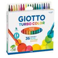 Giotto Turbo Color Felt Tip Pen 36pcs set – washable kids fine-tip colouring pens