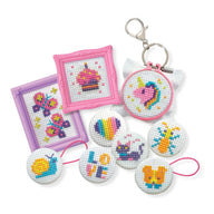 4M Cross Stitch Buttons - Beginner Cross Stitch Set for Kids 5+