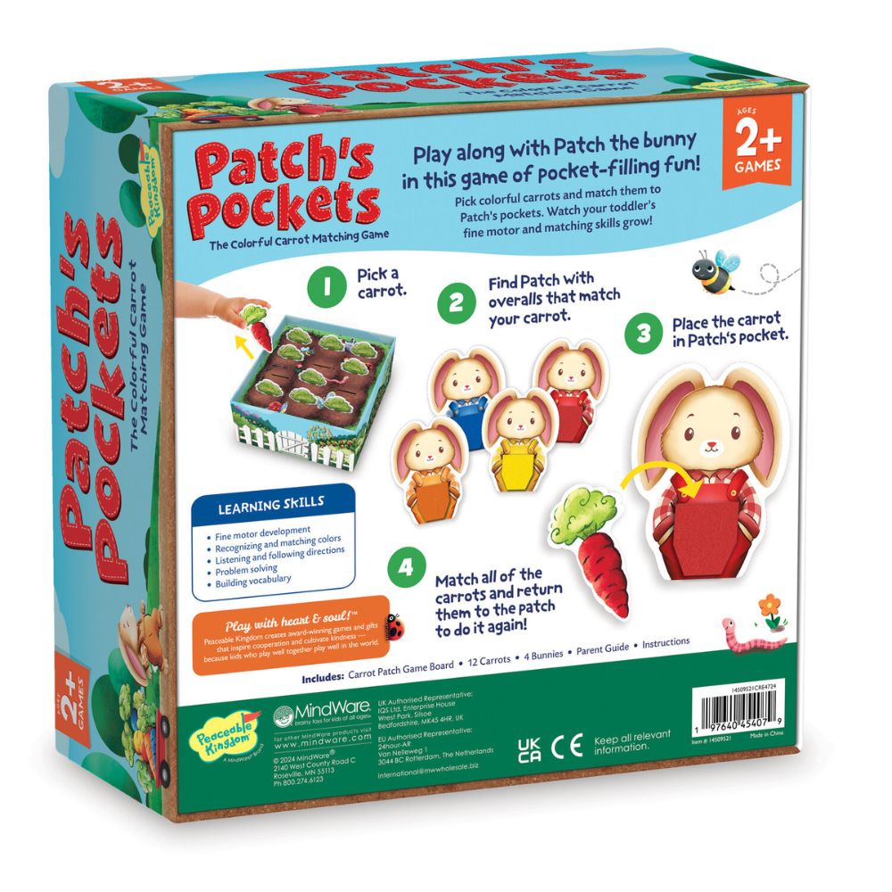 Peaceable Kingdom Patch's Pockets - Toddler Colour Matching Game