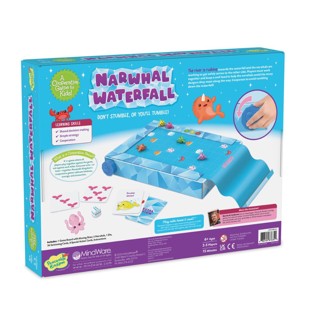 Peaceable Kingdom Narwhal Waterfall Cooperative Game for Kids