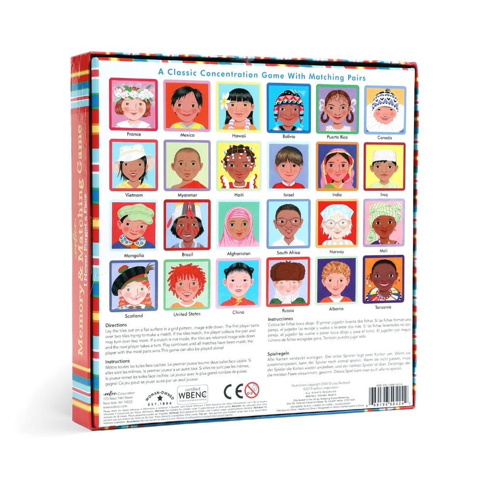 eeBoo I Never Forget A Face - Memory & Matching Game