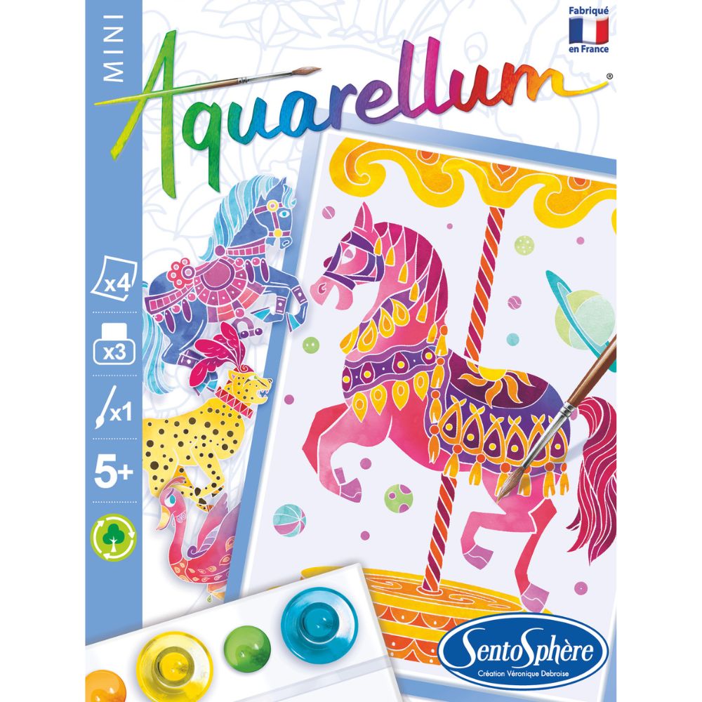Aquarellum Mini Merry Go Round - Paint by Numbers for Kids