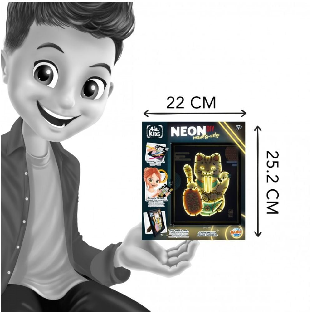 Buki Neon Creative Kit & Frame -  Maneki-Neko Lucky Cat