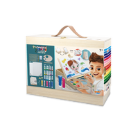 Kids Artist Workshop - Wooden Easel, Canvas & Supplies