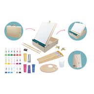 Kids Artist Workshop - Wooden Easel, Canvas & Supplies