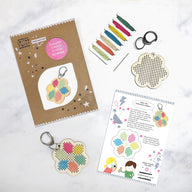 Cotton Twist - Make your own Flower Cross Stitch Keyring