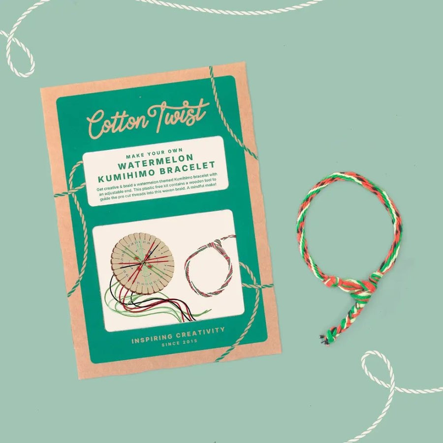 Cotton Twist Watermelon Kumihimo Bracelet