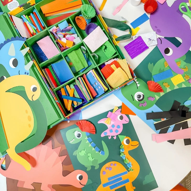 Dinosaur Collage Sensory Craft Box For Kids - My Creative Box
