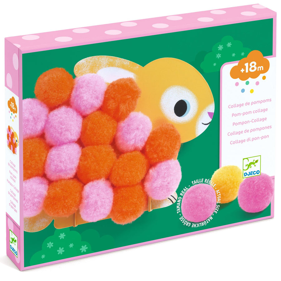 Djeco Pom-Pom Collage – Animals and Pom-Pom Circles DJ00049