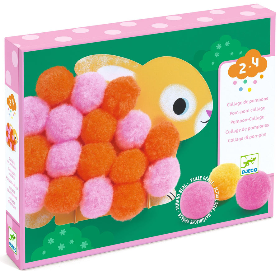 Djeco Pom-Pom Collage – Animals and Pom-Pom Circles DJ00049