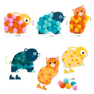 Djeco Pom-Pom Collage – Animals and Pom-Pom Circles DJ00049