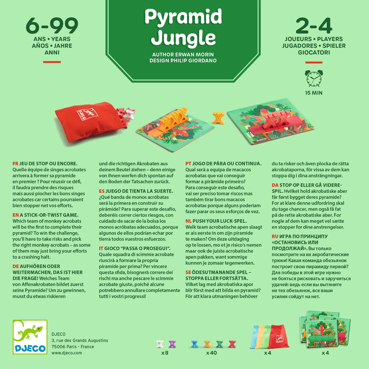 Djeco Strategy Games - Pyramid Monkey DJ00824