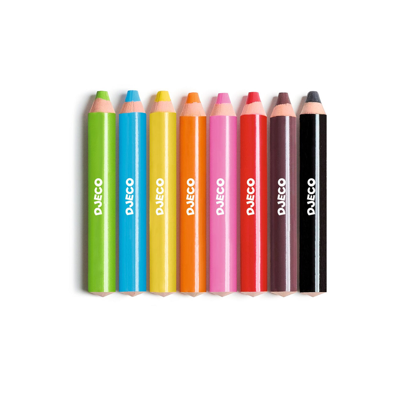 8 Easy Hold Chunky Colouring Pencils + Sharpener