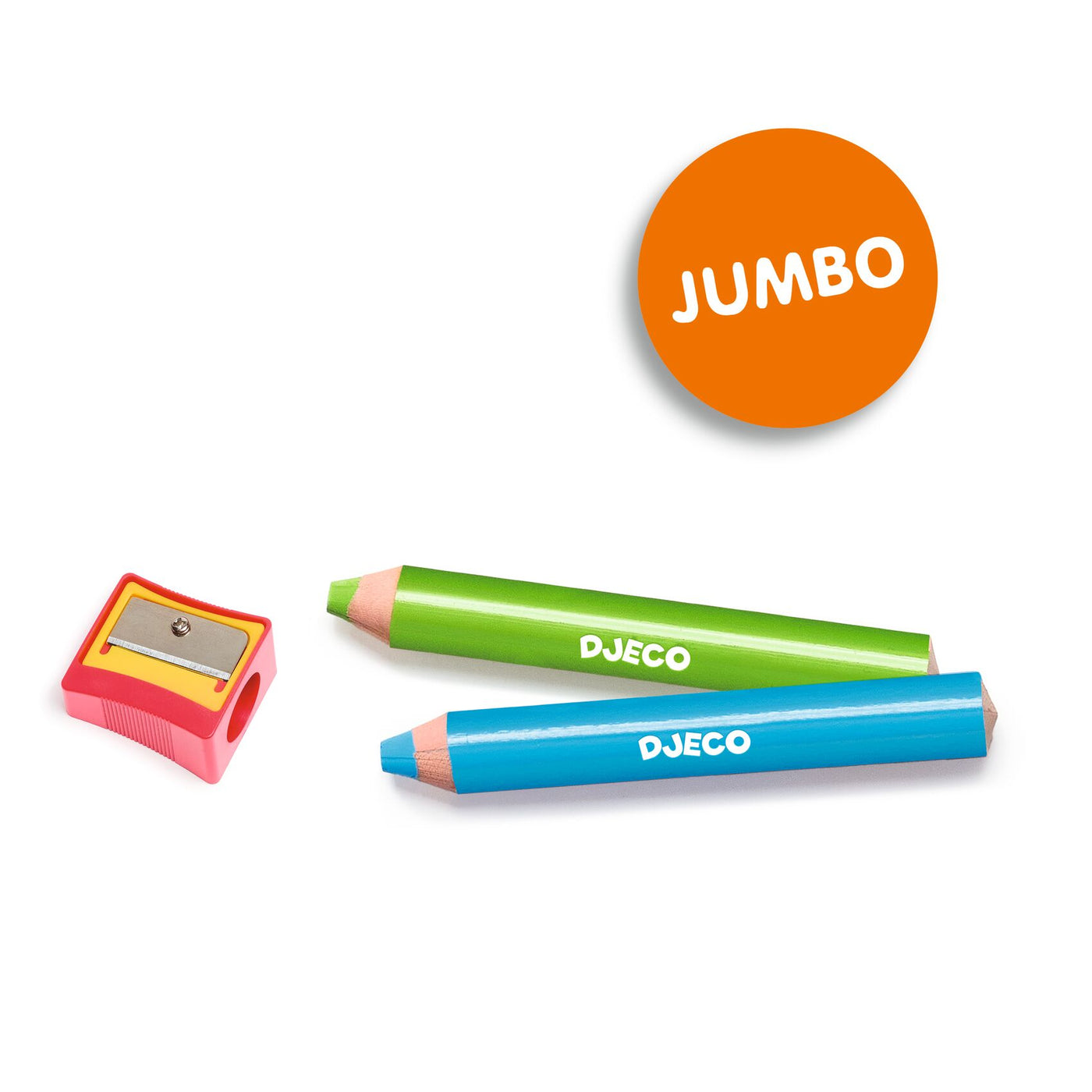 8 Easy Hold Chunky Colouring Pencils + Sharpener