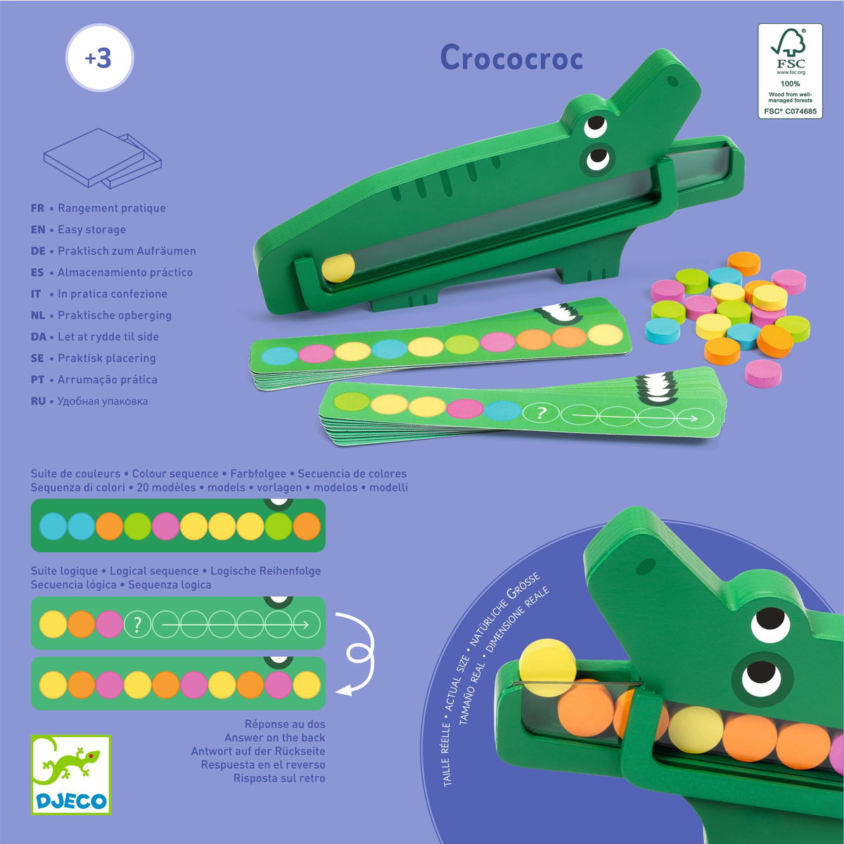 Djeco Educational Wooden Games - Crococroc DJ01629