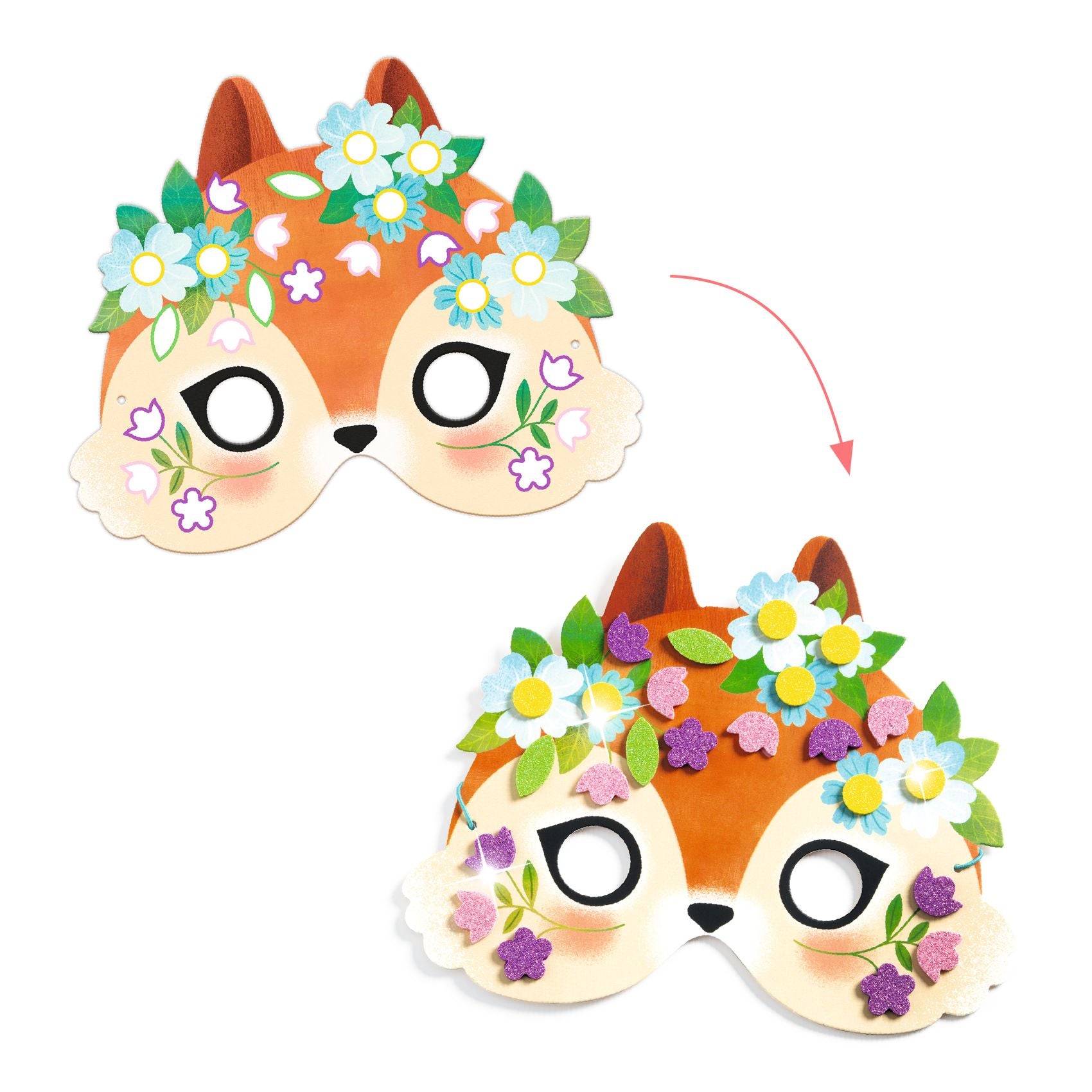 Djeco Do It Yourself - 8 Mosaic Masks to Decorate Forest Animals DJ07936