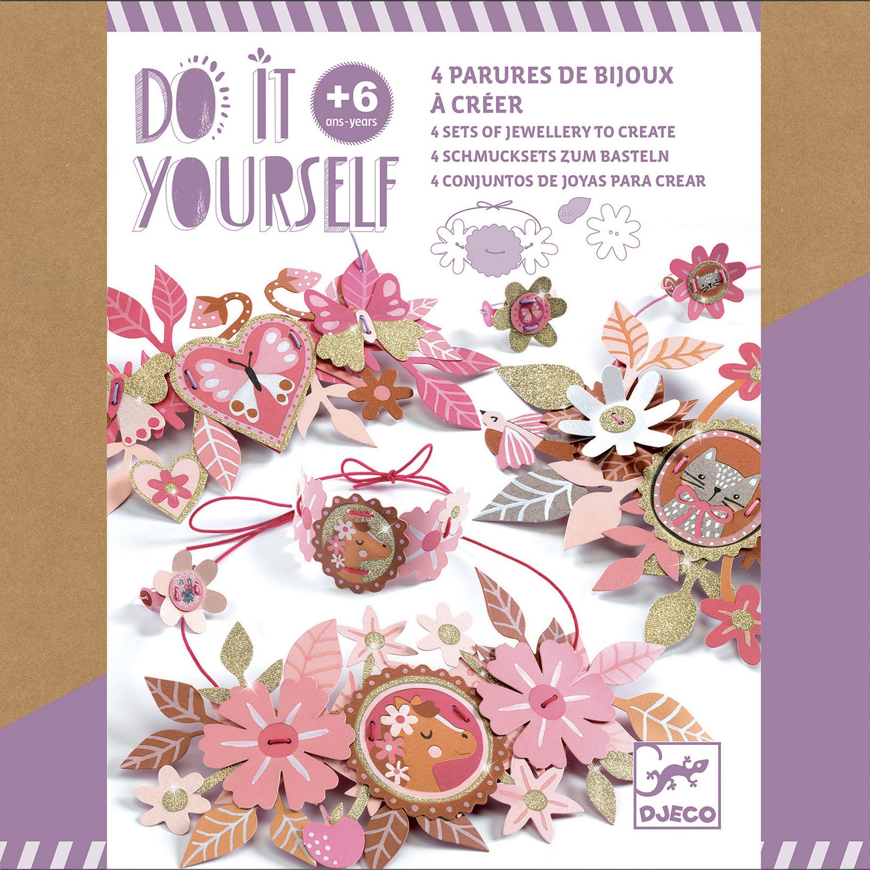 Djeco Do It Yourself 4 Sets Of Jewellery To Create - Delicate Medallions DJ07958