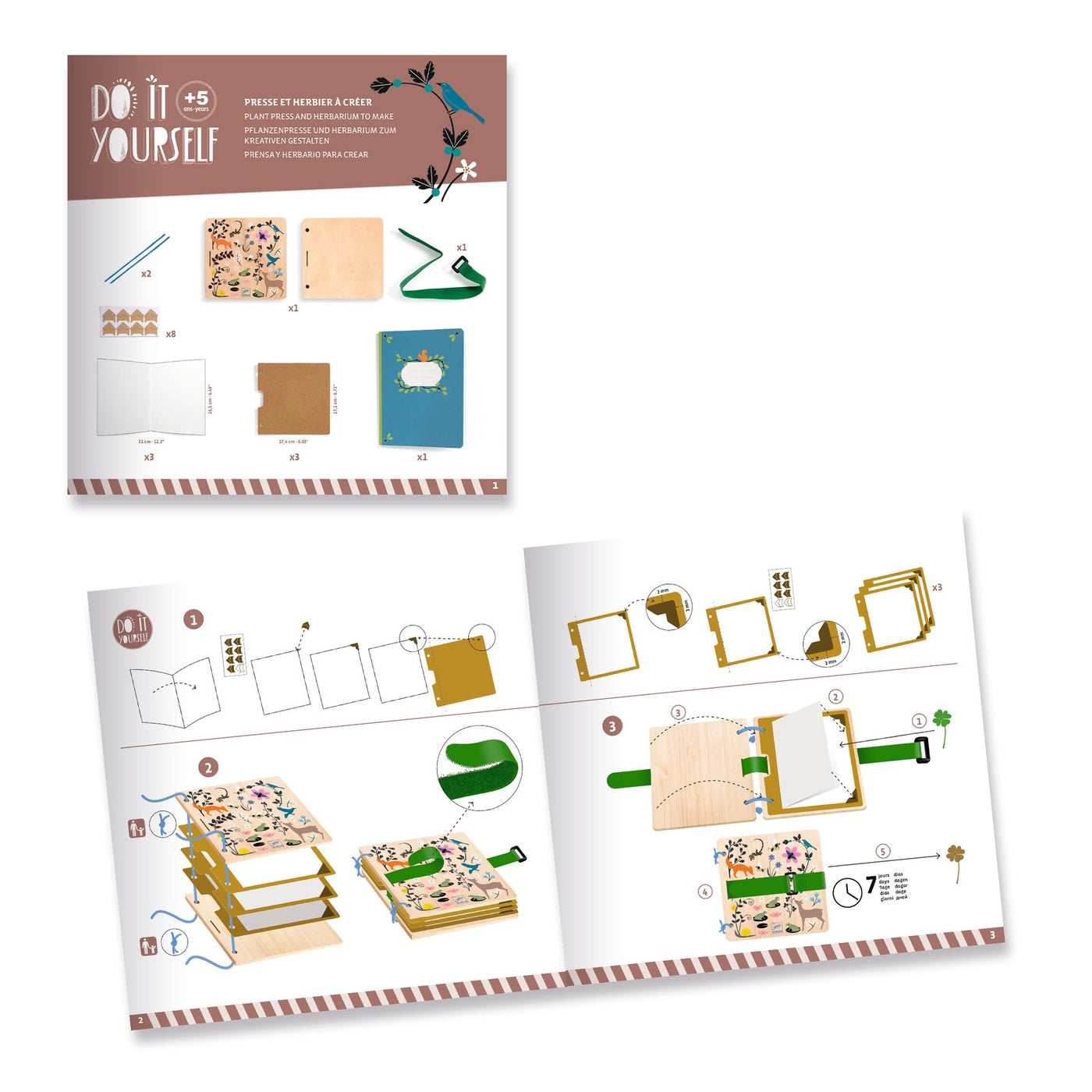 Djeco Do It Yourself - Budding Botanist Flower & Leaf Press Book 5 yrs+
