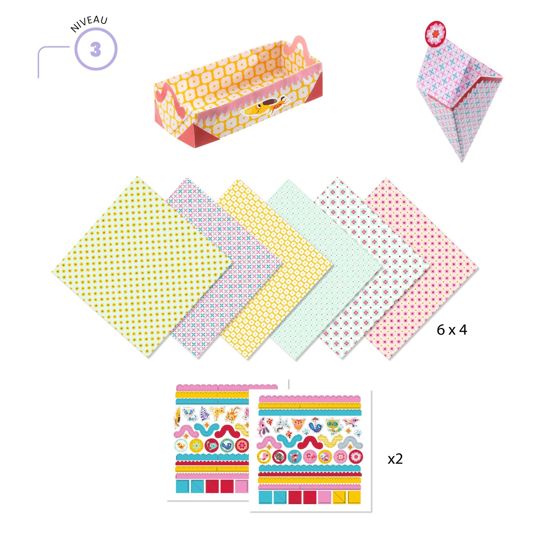 Easy Origami Kids.  Djeco Origami Small Boxes DJ08774 for children 7 years old upwards