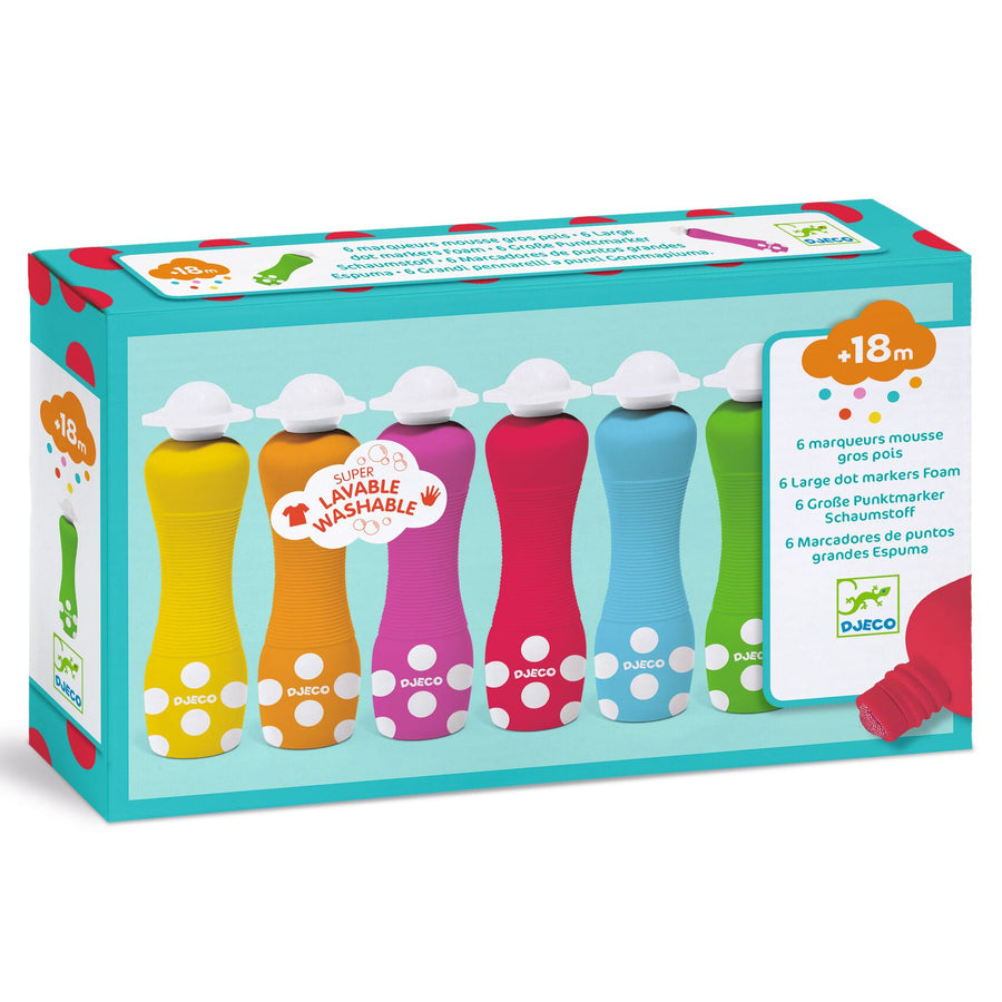 Djeco 6 Foam Markers For Little Ones