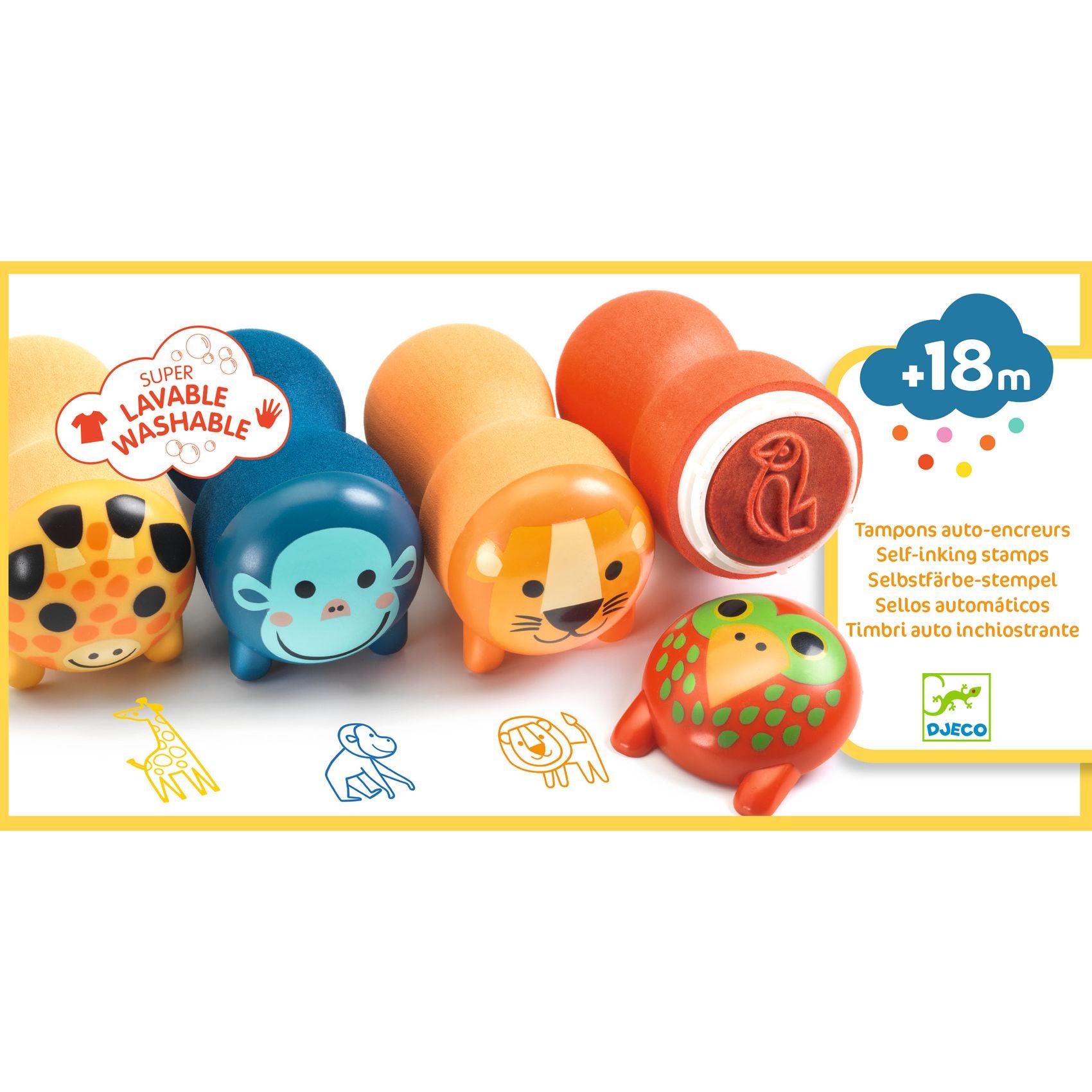 Djeco Stamps For Little Ones - Safari Animals DJ09012
