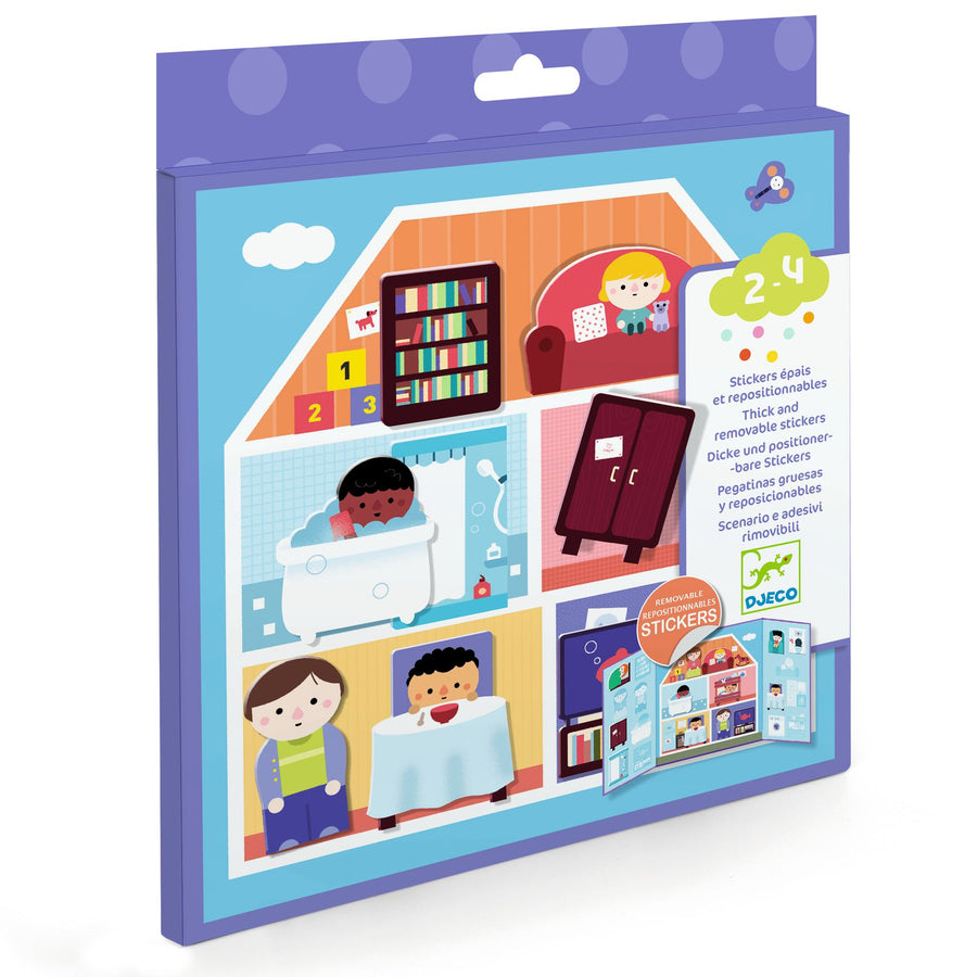 Djeco Thick &amp; Easy Reusable Stickers for Little Ones - House DJ09072