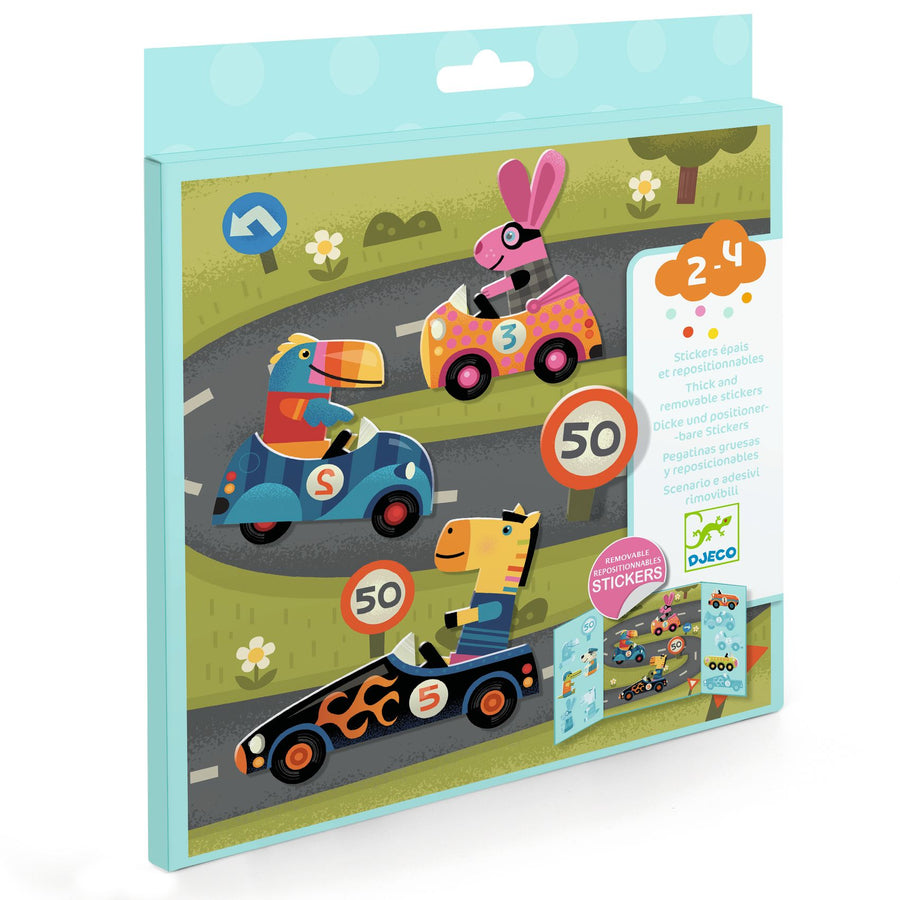 Djeco Thick & Easy Reusable Stickers for Little Ones - Cars DJ09073