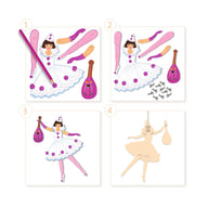 DJ09649 - Djeco Jumping Jacks to Colour In - Tutus