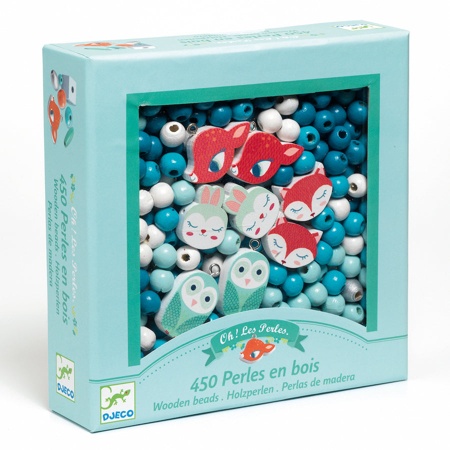Djeco Wooden Threading Beads - Little Animals