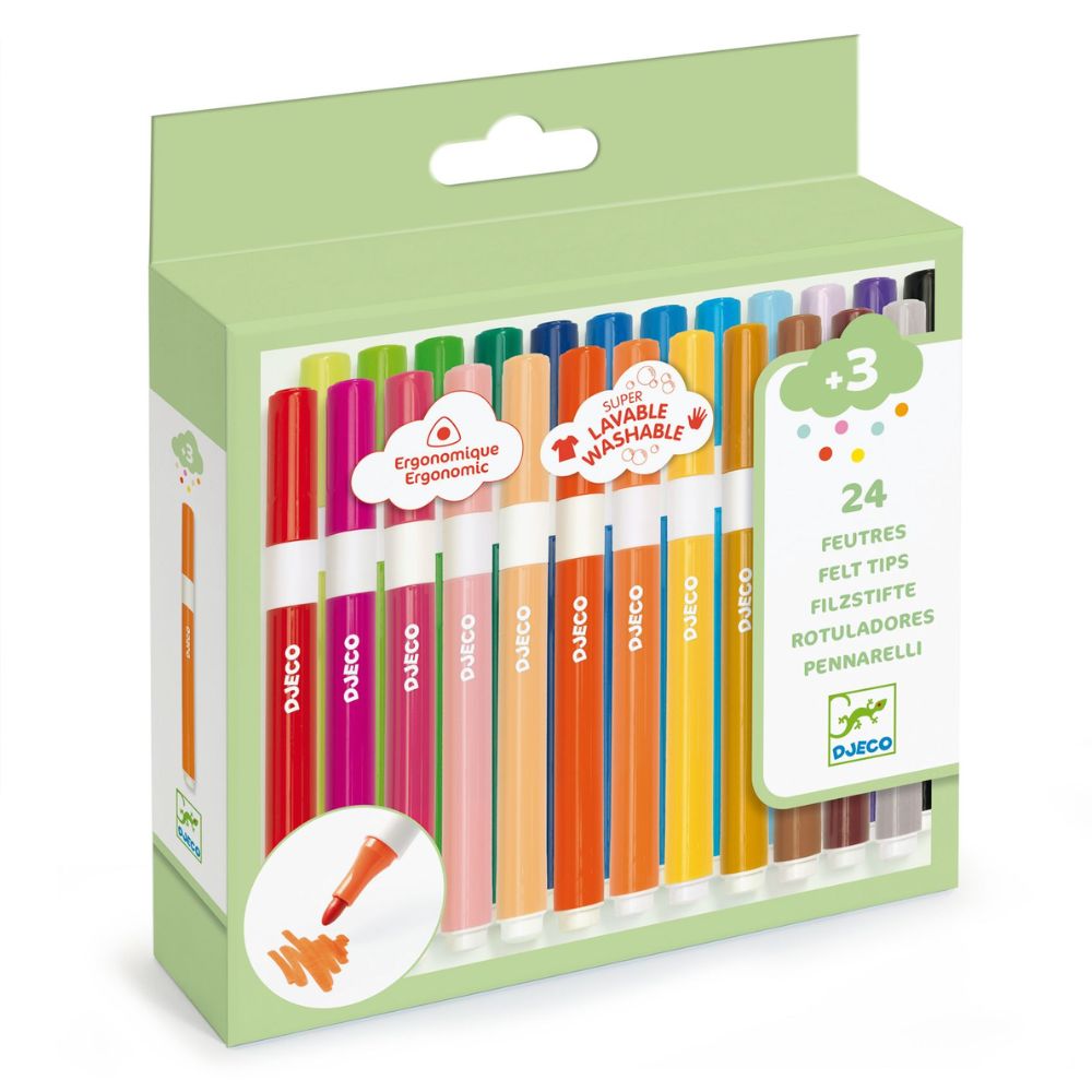 Djeco 24 Markers - Super Washable DJ00967