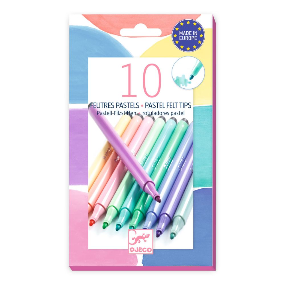 Djeco Colours For Older Ones - 10 Pastel Felt Tips DJ09532