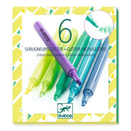 Djeco Colours For Older Ones - 6 Glitter Highlighters Mojito DJ09535