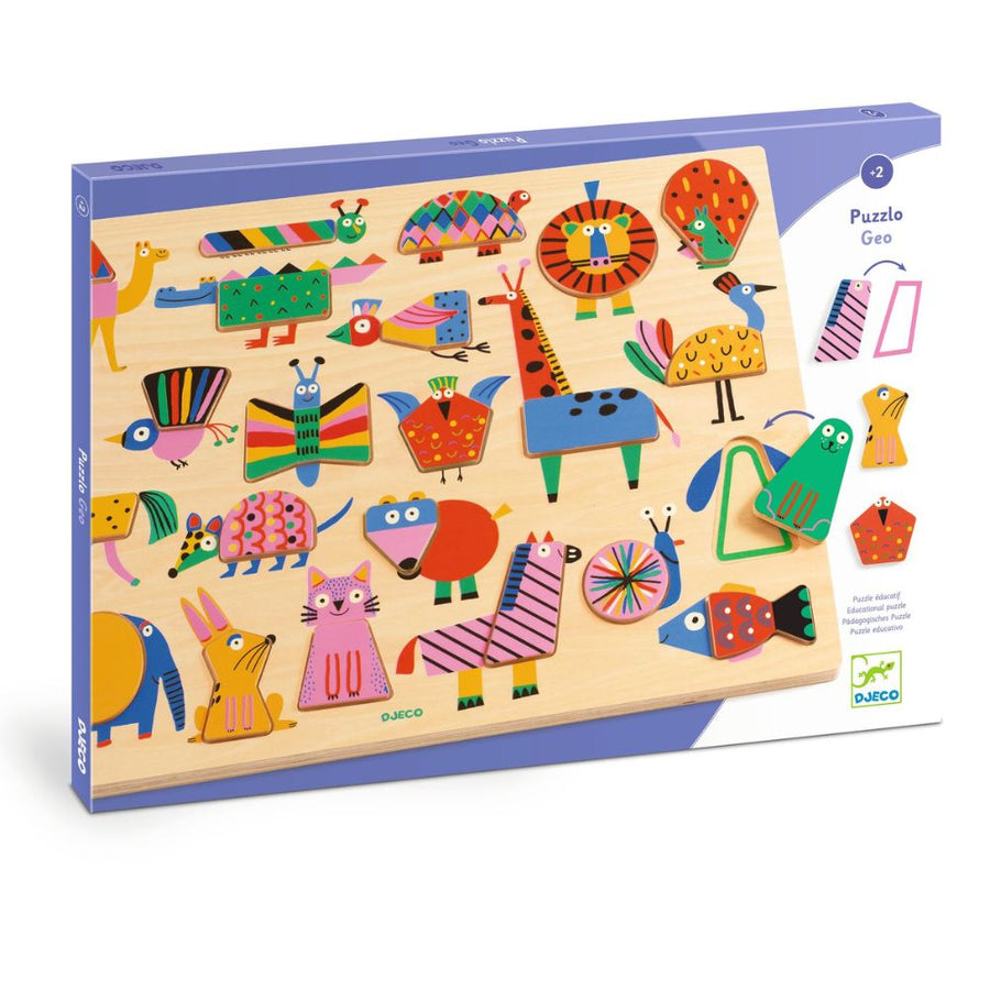 Djeco Wooden Puzzles - Puzzlo Geo DJ01836