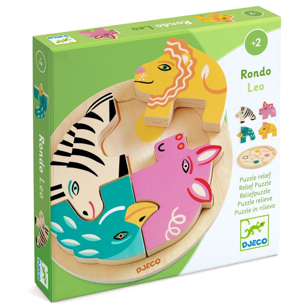 Djeco Wooden Puzzles - Round Lion DJ01107