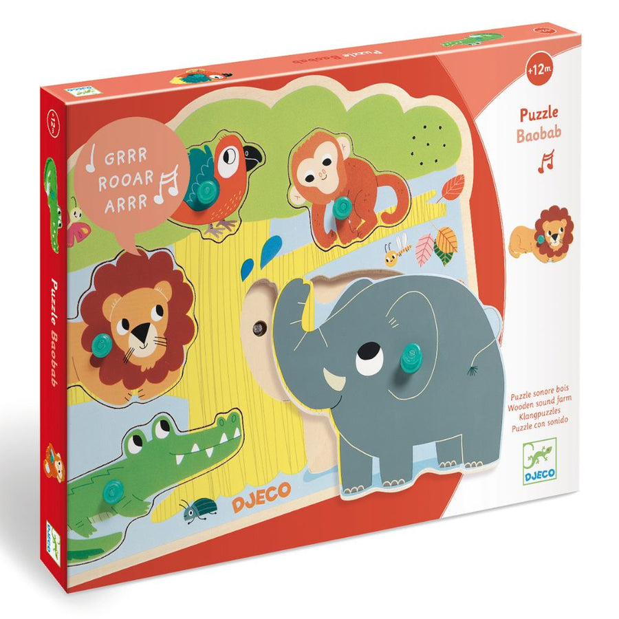 Djeco Wooden Sound Puzzles - Baobab DJ01708