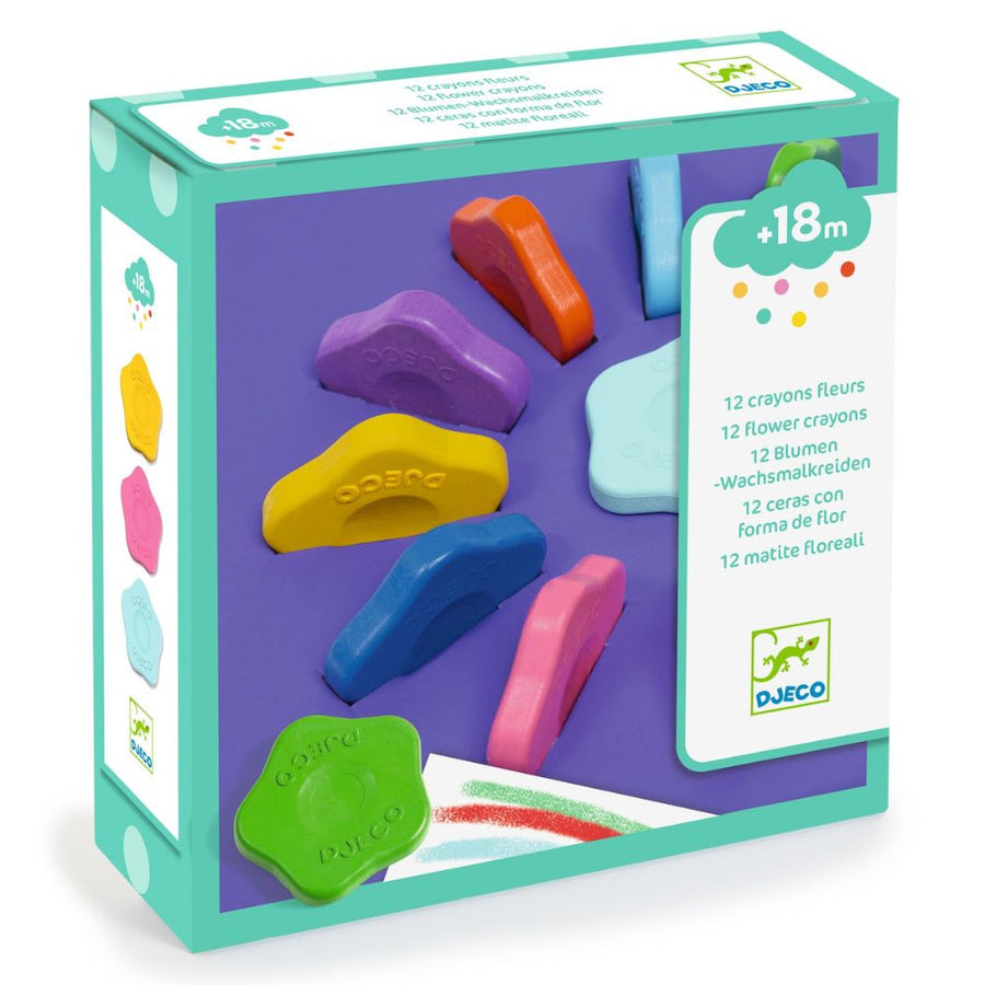 Djeco 12 Flower Crayons For Little Ones