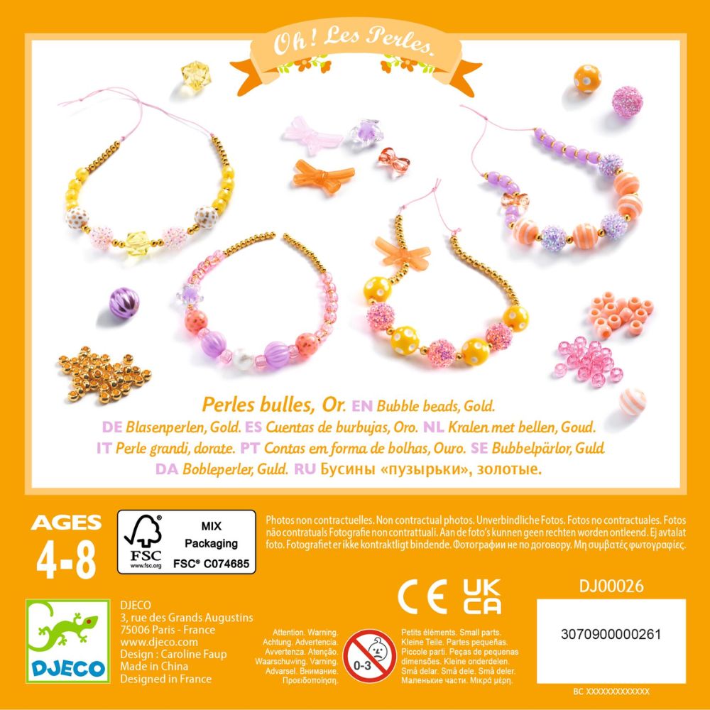 Djeco Bubble beads, Gold