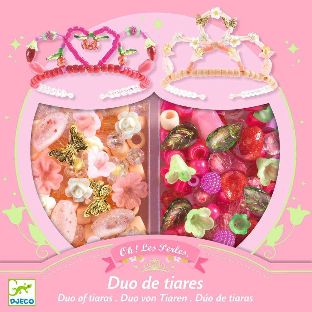 Djeco Beads and Jewellery - Duo of Tiaras - Pink
