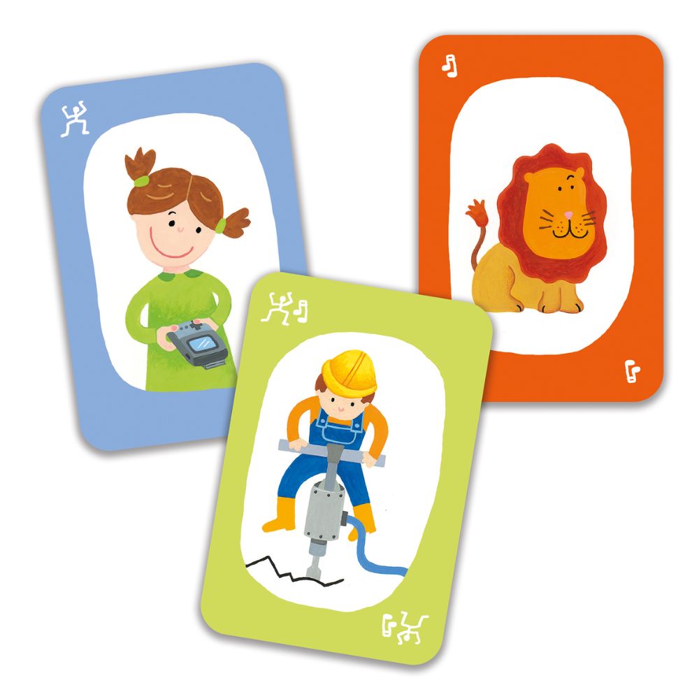 Card Games For Kids - Djeco Pouet Pouet A Mime & Sounds Game