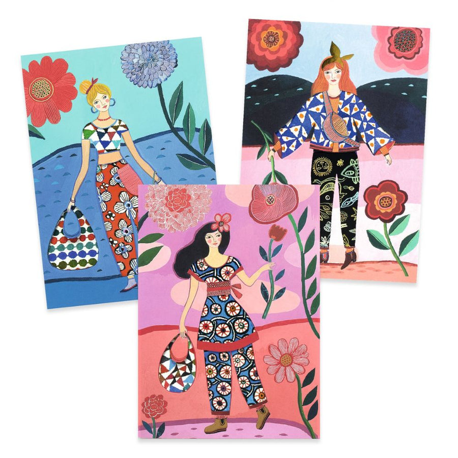 Djeco Patterned Collages - Fashion Paper Dolls DJ09307