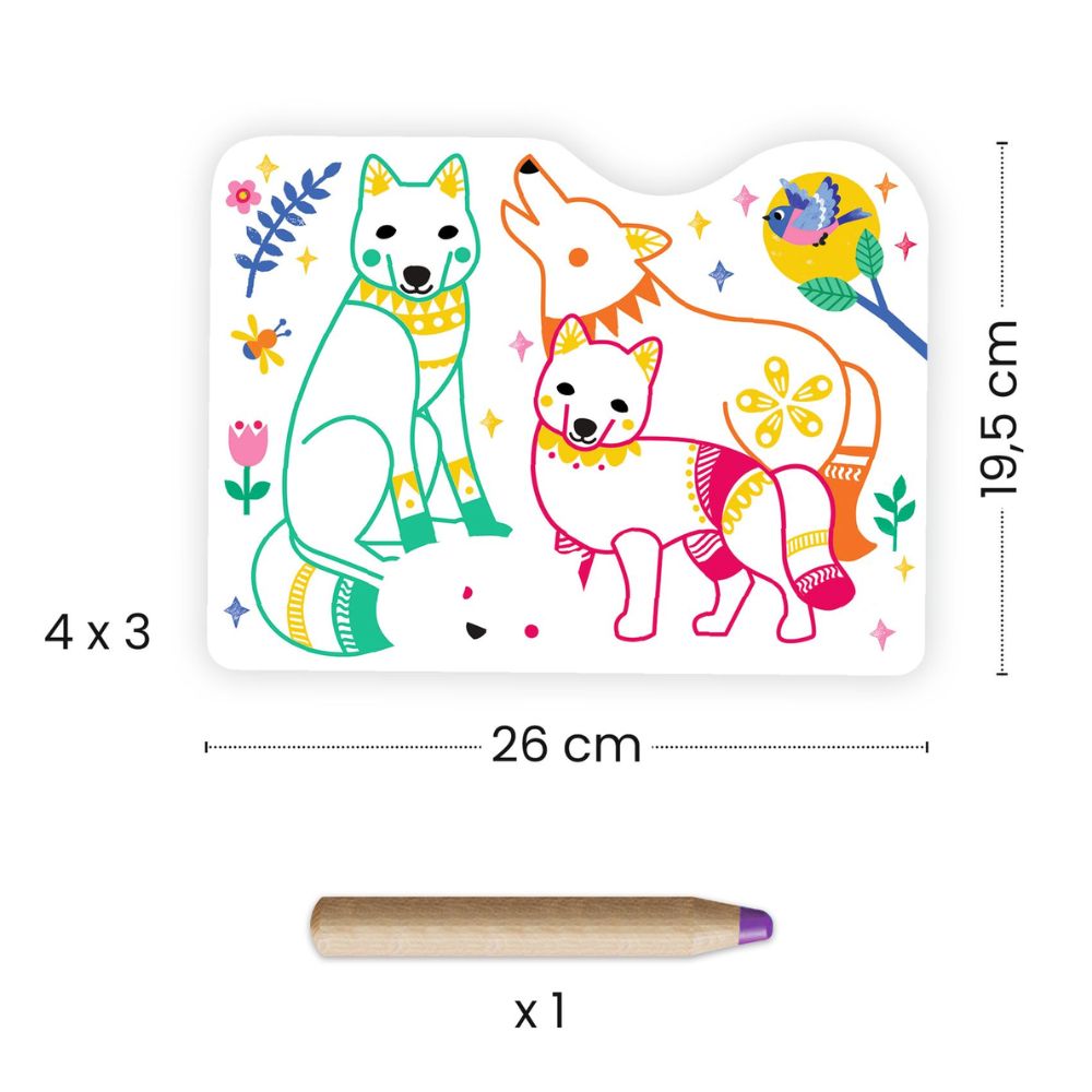 Djeco Magic Colouring Reveal Pictures, Forest Families