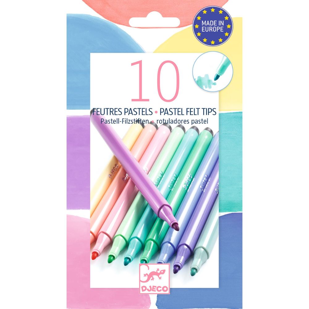 Djeco Colours For Older Ones - 10 Pastel Felt Tips DJ09532