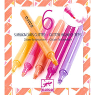 Djeco Colours For Older Ones - 6 Glitter Highlighters Grapefruit DJ09534