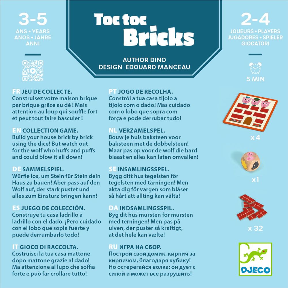 Djeco Dice Games - Tic Toc Bricks DJ00839