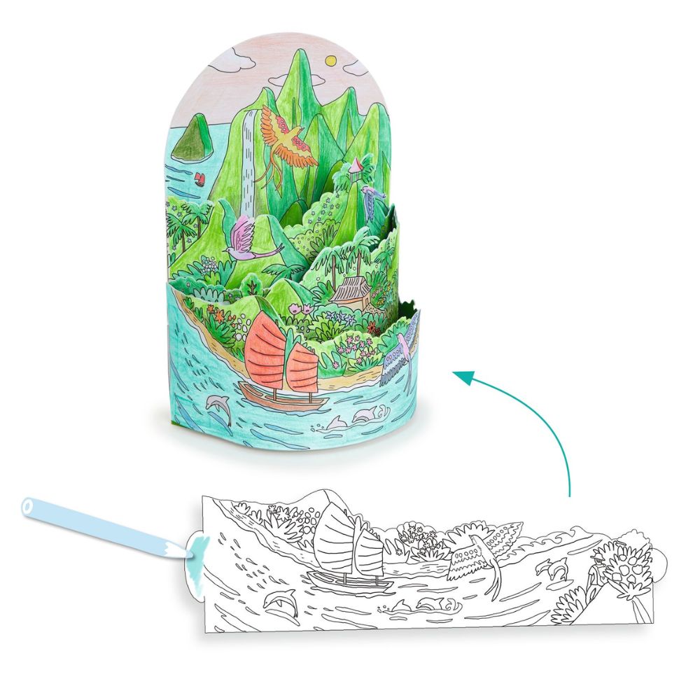 Djeco Diorama Colouring - Top Of My Island DJ08744