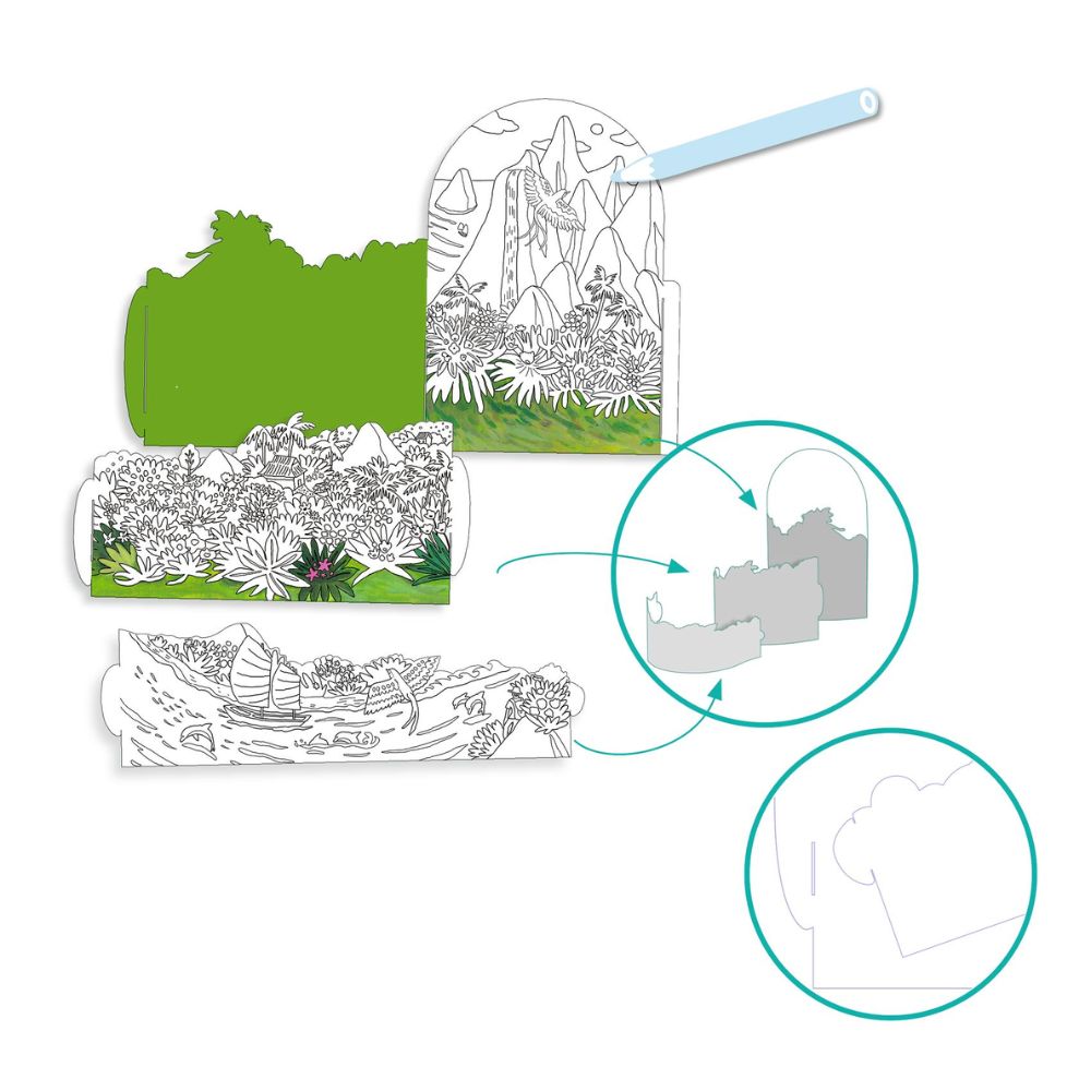 Djeco Diorama Colouring - Top Of My Island DJ08744