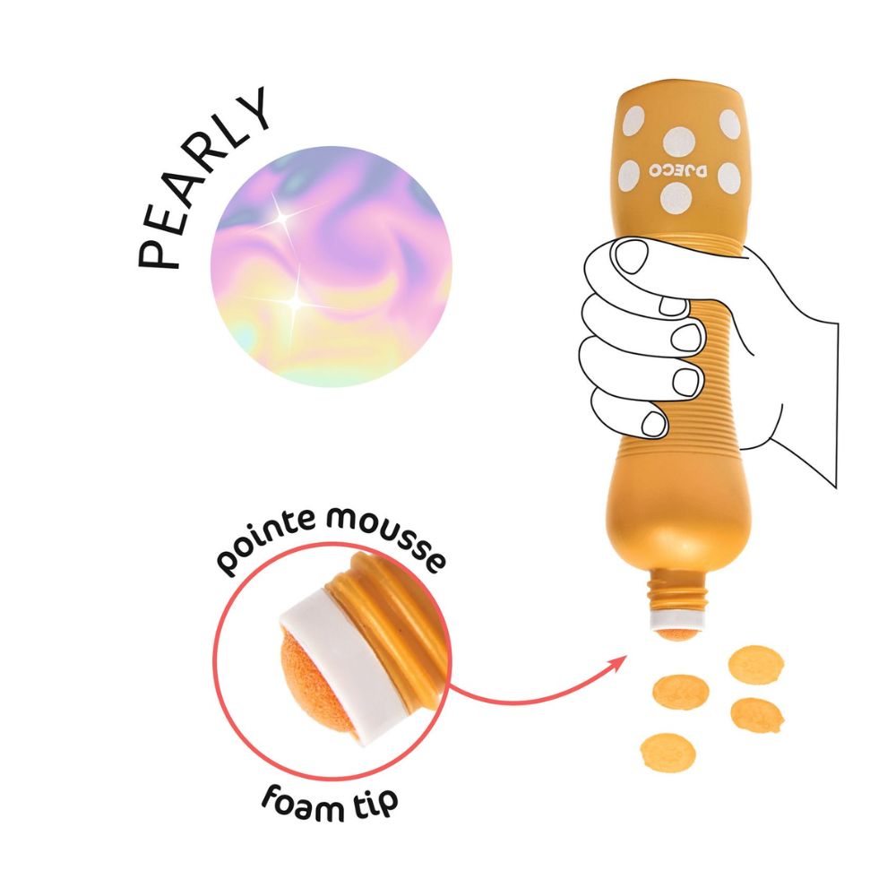 Djeco Foam Markers - Large Dot Markers, Pearl DJ09058